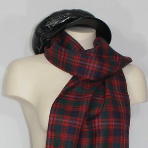 Locharron 100% Wool Made in Scotland Green Red  Blue Unisex  Scarf 12"x 82"